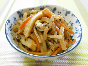 お弁当に♪さつま揚げと大根の甘辛きんぴら