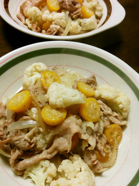 豚細とカリフラワーの金柑ソース