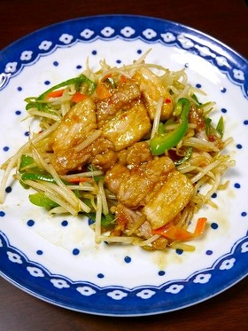 簡単！豚バラもやしのカレー生姜焼き