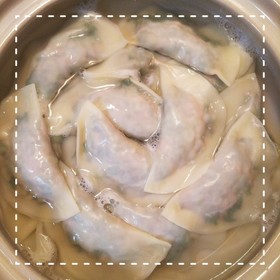 土鍋で簡単！春菊の水餃子