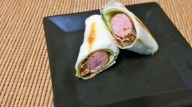 お弁当に！ホットドッグ春巻き