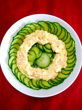 きゅうりのサラダ☆人参タルタルソース添え