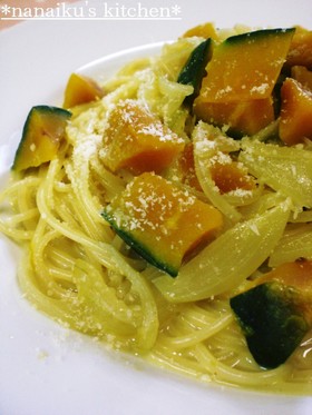 クリープで♡カボチャと玉ネギのミルクスパ