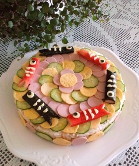 こどもの日♪楽しい♪こいのぼり寿司ケーキ