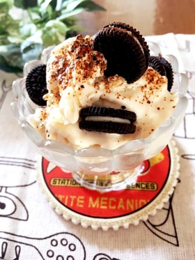 豆腐とオレオのクッキーバニラアイス風♡