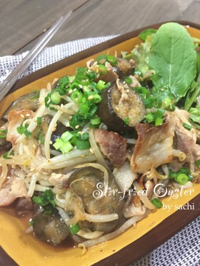 節約レシピ！豚肉となすのオイスター炒め