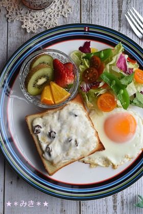 水切りヨーグルトのチーズケーキ風トースト