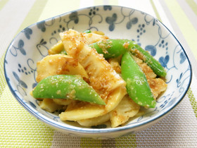 たけのことスナップエンドウの酢みそ和え