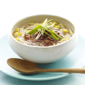 肉みそと豆もやしのスープ春雨