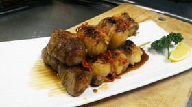 塩じゃがいもの豚バラ肉巻き串☆南蛮酢ダレ