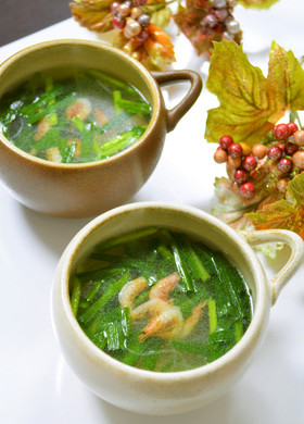 春雨と干しエビのニラスープ