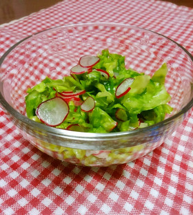 キャベツとラディッシュの昆布茶サラダ