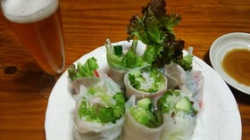 野菜たっぷり！かにかまで生春巻き♪