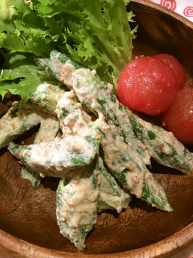 マヨ入り☆超簡単❗️オクラの胡麻和え