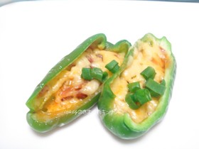 ピーマンのピザ風おつまみ