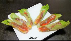 巻くだけ簡単！マグロの漬けの生春巻き