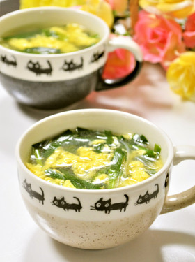 春雨とニラの卵スープ