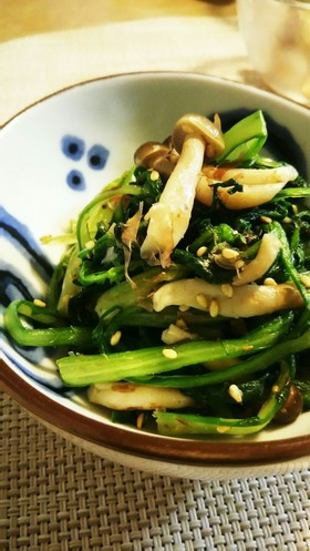 おかか香る☆菊菜としめじのゴマ和え☆