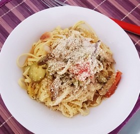 サバ缶でパスタ！
