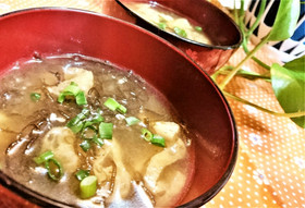 ヘルシー★お手軽【もずくとアゲの味噌汁】