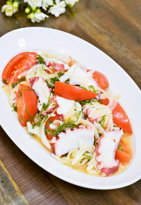 たことトマトのクミンマリネ♪