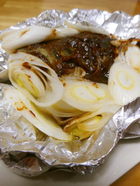 さばとねぎのみそホイル焼き