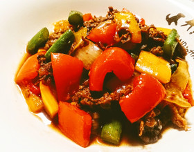 ☆簡単☆牛肉と緑黄色野菜のBBQソテー