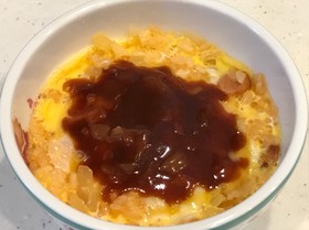 レンジで簡単！チーズデミグラオムライス♪