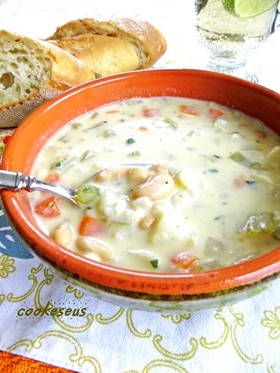 オートミールと野菜のミルクスープ