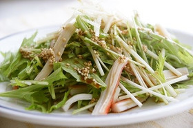 水菜とカニカマのサラダ