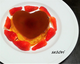 しっとりなめらか！ハートのカボチャプリン