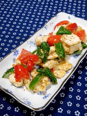 鶏胸肉とパプリカのごま味噌マヨ炒め✿