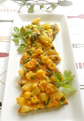 コーンのシンプルお焼き☆おやつにも♪