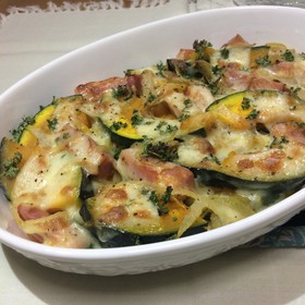 かぼちゃとベーコンのチーズ焼き