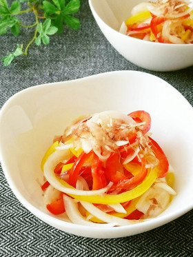 パプリカと新玉ねぎの和風マリネ