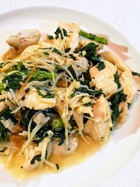 ささみと春菊とえのきのソテー☆レモン風味