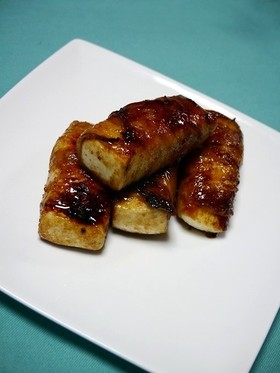 簡単！はんぺん肉巻きの生姜醤油焼き