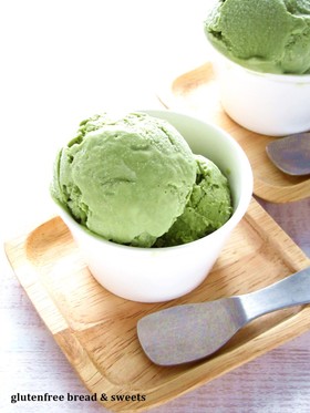 卵を使わない♪抹茶と豆乳の米粉アイス
