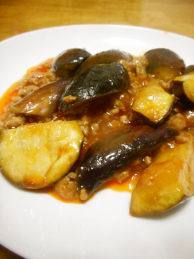 なすとひき肉のピリ辛炒め