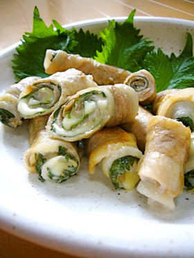 お弁当に◎梅干し☆大葉☆チーズの豚肉巻き