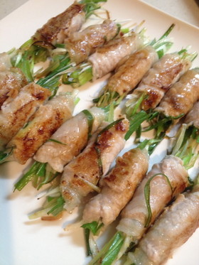 豚肉のねぎ味噌巻き