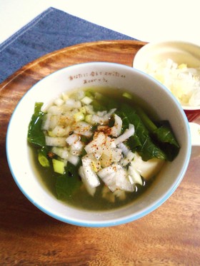 菜花と豆腐のおつゆ　ねぎの香り♪