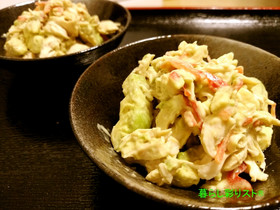 鶏ササミとアボカドのわさびマヨ和え