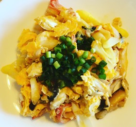 簡単節約 カニカマのかに玉風炒め