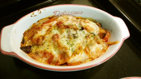 なすとウインナーのチーズ焼き