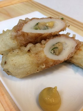 口金で簡単♪納豆入りちくわ天