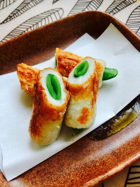 ちくわにスナップえんどう♫さっと焼き