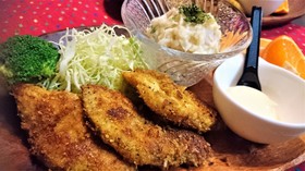 揚げずに♪【鱈のカレーチーズパン粉焼き】