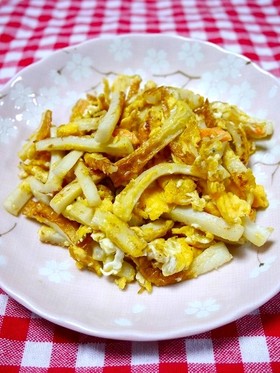 お弁当！しらすとちくわの卵炒め