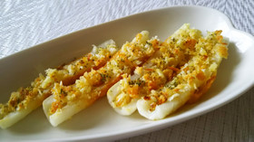 ちくわのガーリックチーズパン粉焼き